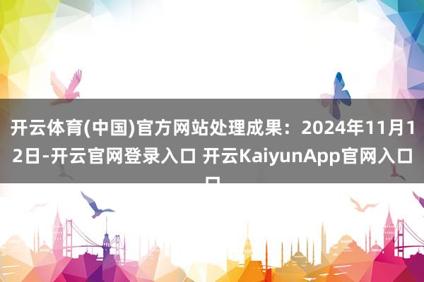 开云体育(中国)官方网站处理成果：2024年11月12日-开云官网登录入口 开云KaiyunApp官网入口