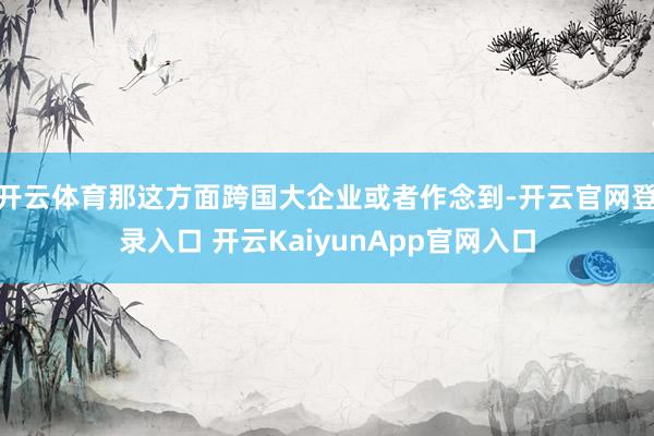 开云体育那这方面跨国大企业或者作念到-开云官网登录入口 开云KaiyunApp官网入口