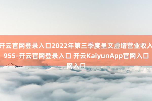开云官网登录入口2022年第三季度呈文虚增营业收入955-开云官网登录入口 开云KaiyunApp官网入口